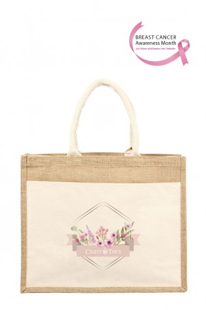 Diamond Floral Jute Bag