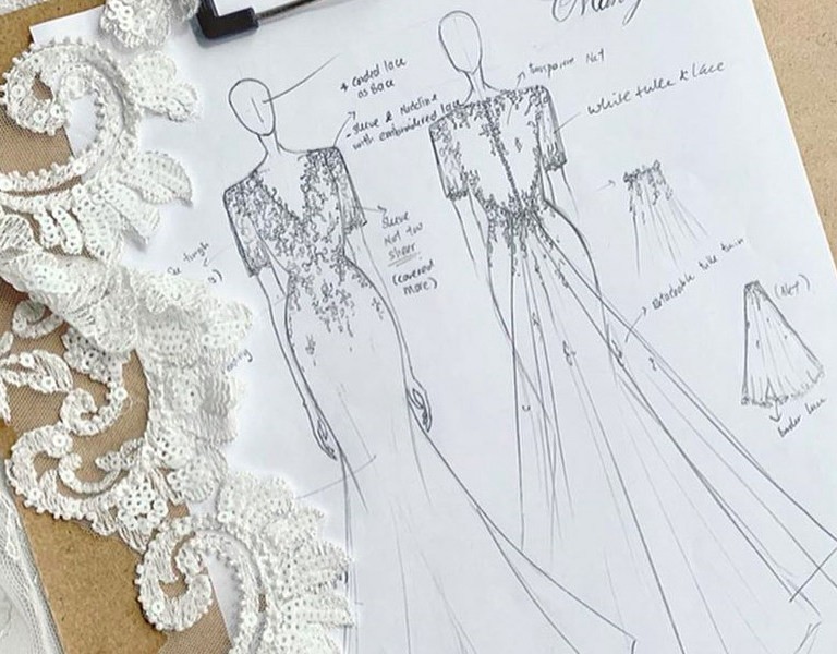 Wedding Dress Sketch by Brides  Tailor  Custom Sketches